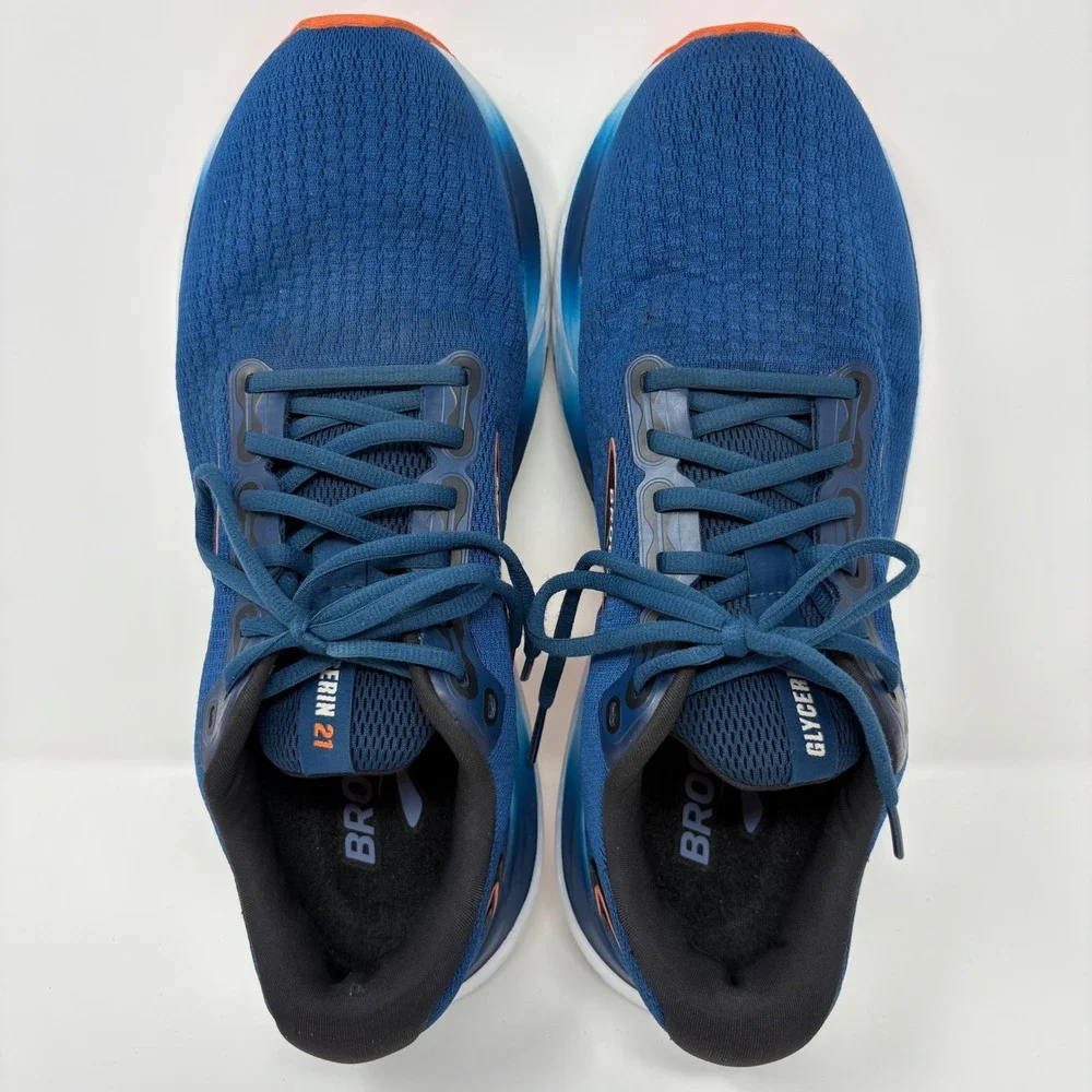 Brooks Glycerin 21 Men's Size 11.5 Blue White Running Shoes (1104191D474)